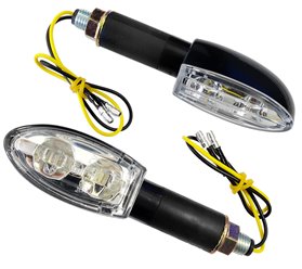 Kierunkowskazy uniwersalne, ledowe (12 diod SMD) czarne, (E-mark)