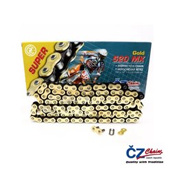 CZ ŁAŃCUCH NAPĘDOWY 520 MX (108 OGNIW) ZŁOTY (MOTOCROSS) DO 450 CCM (35,8 KN) + ZAPINKA | CZ520MX108GL