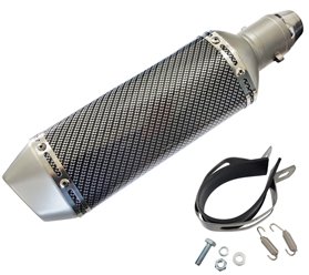 TŁUMIK TUNNINGOWY UNIWERSALNY STAL013 (kolor: karbon)- końcówka tytanowa