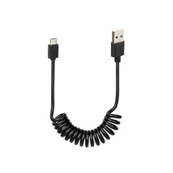 Kabel USB Micro USB sprężynowy 100cm czarny Lampa | 38700