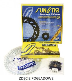 Zestaw napędowy SUZUKI GSXR 750 11-15 PLUS ZŁOTY 17/45/116 DO 1100CM3 | K525RTG015