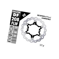 GALFER TARCZA HAMULCOWA PRZÓD KAWASAKI KX 250F 2015-2023; KX 450F 2015-2023 (WAVE FLOATING) (270X109X3MM)