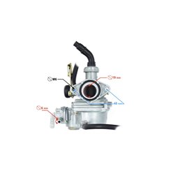 Gaźnik PZ19, 110cc 139FMB 4T ssanie na linkę z kranikiem Motorower Moretti