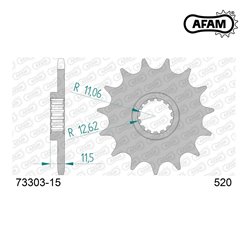 Zębatka przednia 15 KTM LC4 400/600/620/640/690 ŁAŃC. 520 AFAM | 73303-15