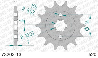 Zębatka przednia 13 KTM 125 Duke, 200 Duke ŁAŃC. 520 AFAM | 73203-13