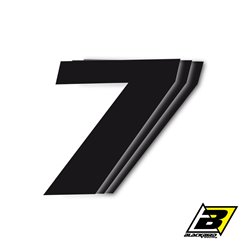 Numery startowe 25cm x 20cm Ukośne, Czarny NR7 (3szt.) Blackbird | E5049/20/7
