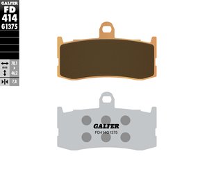 GALFER KLOCKI HAMULCOWE KH491 SPIEK METALICZNY (ZŁOTE) SPORT TRIUMPH 675 09-12 PRZÓD