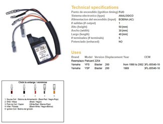 Moduł zapłonu CDI Yamaha YFS 200 Blaster | 1538-01