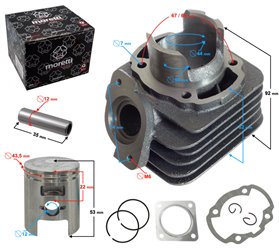Cylinder Moretti do skutera 2T 60cc Dio