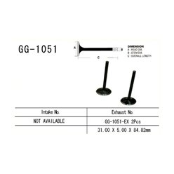Zawór wydechowy Honda CRF 450R (31,0X5,0X84,82mm) Vesrah | GG-1051-EX