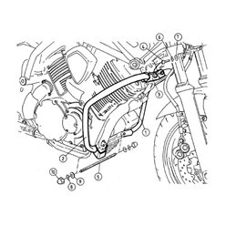 Gmole silnika Yamaha BT 1100 Bulldog 2001 - 2006 Hepco Becker | 501416 00 02