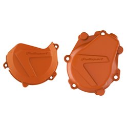 Zestaw osłon pokryw alternatora i sprzęgła KTM EXC-F/XC-F 450, Husqvarna FC 450 pomarańczowy Polisport | 90986