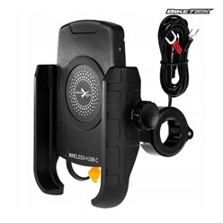 Uchwyt motocyklowy na telefon R9W-PD z ładowaniem indukcyjnym USB-C QC PD, metal Biketec | BT225