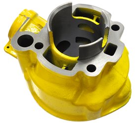 Cylinder i głowica Moretti do motoroweru 2T 80cc AM6 żółte