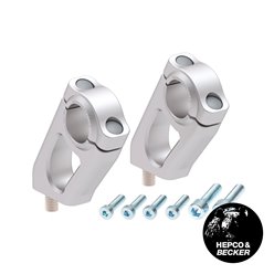 Podwyższenie kierownicy z przesunięciem 20 mm w górę, 30 mm w tył srebrne BMW R 1200 GS Adventure 2008 - 2012 Hepco & Becker | 4245637 00 09