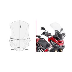 Szyba akcesoryjna Honda X-ADV 750 65x40cm przeźroczysta Kappa | KD1156ST