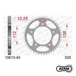 Zębatka tylna 43 Honda CB 600 Hornet, CBR 600F, CBF 600 ŁAŃC. 525 AFAM | 10613-43