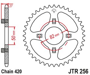 ZĘBATKA TYLNA 261 46 HONDA ATC/TRX 70 '82-87' XL/XR 75/80 '74-84' (26146JT) (ŁAŃC.420)