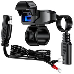 Gniazdo USB Quick Charge Power Delivery montowane na kierownicę Złącze SAE BIKETEC | BTMUS18