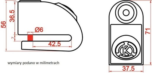 Blokada tarczy KOVIX KT6 z alarmem + LOKALIZATOR GPS GRATIS