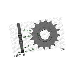 Zębatka przednia 17 Z GUMĄ Yamaha FZ1, R1, FJ, XJR ŁAŃC. 530 AFAM | 21801NR-17