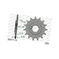 Zębatka przednia 342 13 Honda CR 250, CRF 450, CRF 250R, TRX 450/700 Łańcuch 520 AFAM | 20311-13