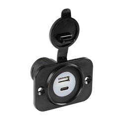 Uniwersalna ładowarka motocyklowa USB A i USB C 12-24V Lampa | 39120