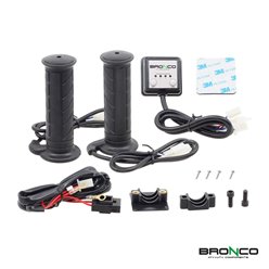 Manetki podgrzewane motocyklowe (Śr. 22/25mm, Dł. 134mm) z 4-stopniową regulacją 12A/35W BRONCO | MC-08951-1