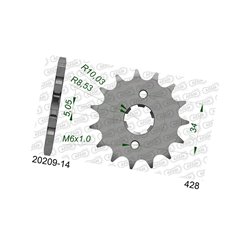 Zębatka przednia 2037 14 Honda CBR 125, XLR 125 Łańcuch 428 AFAM | 20209-14