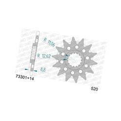 Zębatka przednia 14 SAMOOCZYSZCZAJĄCA KTM SX/EXC ŁAŃC. 520 AFAM | 73301+14