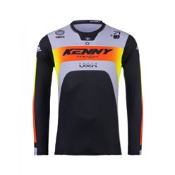 Koszulka Cross/Enduro Kenny Racing Track Focus Grey Czarny/Szary/Żółty / Czerwony L | 251-3403011-5603