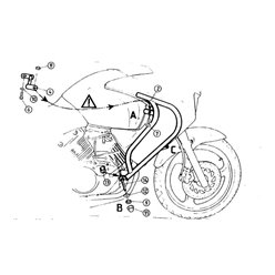 Gmole silnika Honda Varadero 125 2001 - 2006 Hepco Becker | 501124 00 01