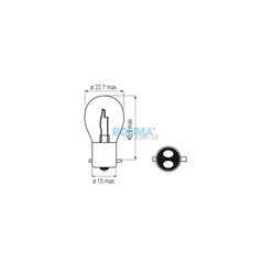 Żarówka BOSMA 12V 20 / 20W BAX15d 1437 10 SZT