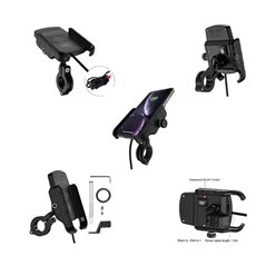 Uchwyt motocyklowy na telefon z ładowarką bezprzewodową R9W metal Biketec | BT155WR