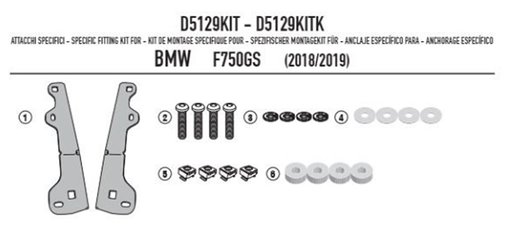 Mocowanie szyb KD5127S, KD5127ST oraz KAF5127 BMW F 750GS (18) KAPPA