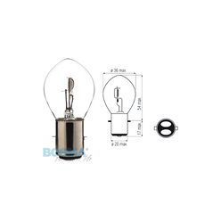 Żarówka BOSMA 12V 25 / 25W BA20d SEMI HALOGEN
