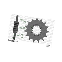 Zębatka przednia 15 Honda CBR 600F, CBR 650F ŁAŃC. 525 AFAM | 20612-15