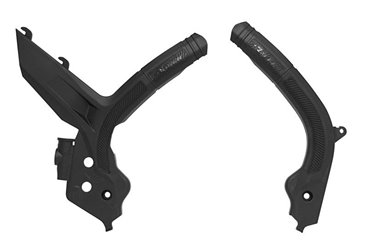 Osłony ramy Bi-Material Super Grip KTM SX 125/150/250, SXF 250/350/450, EXC/EXCF 150/250/350/450 czarne RACETECH | PRTKTMNR002