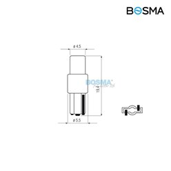 Żarówka BOSMA 12V 1*LED STANDARD T05 RED WIDE VIEWING BLISTER ( 4 SZT.)