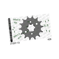 Zębatka przednia 13 Yamaha YBR 125, XT125R/X, TTR125 ŁAŃC. 428 AFAM | 21207-13