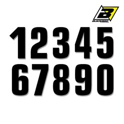 Numery startowe 13cm x 7cm proste, czarne NR9 (3 szt.) Blackbird | E5047/20/9