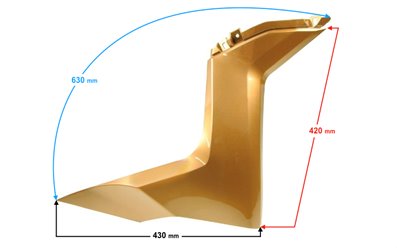 Obudowa przednia lewa złota do skutera Barton B-Max GY6 (125-150) 152QMI, 157QMJ Skuter