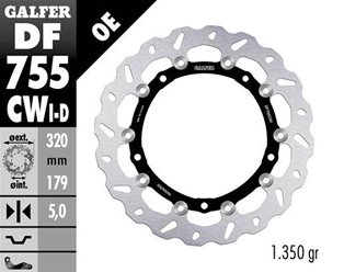GALFER TARCZA HAMULCOWA PRZÓD BMW S 1000R/RR/XR 2009-2022 (LEWA) (WAVE FLOATING) (320X179X5MM) | DF755CWI