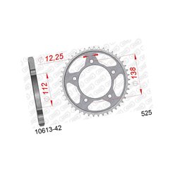 Zębatka tylna 42 Honda CBF 600, CB 600, CB 650F, CBR 650F, VT 750DC ŁAŃC. 525 AFAM | 10613-42