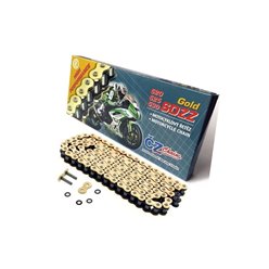 CZ ŁAŃCUCH NAPĘDOWY 525 SDZZ (110 OGNIW) ACTIVE RING (X-RING) ZŁOTY DO 1200 CCM (46,2 KN) + ZAKUWKA DRĄŻONA