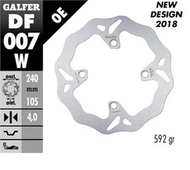 GALFER TARCZA HAMULCOWA TYŁ HONDA XL 600/650/700V TRANSALP 1991-2007; CB 500 1997-2005; CB750 1992-2002; CB 900 HORNET 2002-2007; BUELL 1993-2010 (WAVE FIXED) (240X105,5X4MM)