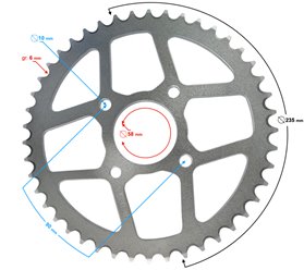 Zębatka tylna Cross 250cc Barton NXT 250 2021 -Kayo, Apollo, Diabolini, Xmotos