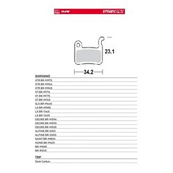 Klocki hamulcowe rowerowe Organic PRO Shimano XTR BR-M975/M966/M965, XT BR-M776/M775/M765, SLX BR-M665, SAINT BR-M800, Deore BR-M596/M595/M535 Moto-Master | 730133