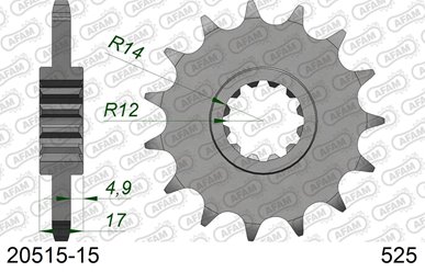 Zębatka przednia 2073 15 Honda CB 600 Hornet, CBR 600F, CBF 600 Łańcuch 525 AFAM | 20515-15
