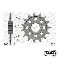 Zębatka przednia 15 Honda CB 600 Hornet, CBR 600F, CBF 600 ŁAŃC. 525 AFAM | 20516-15